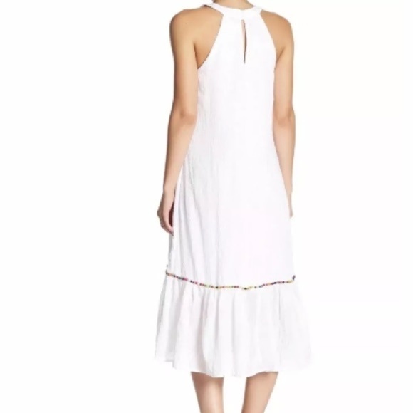 Superfoxx White Pompom Midi Dress size Medium NEW - Picture 3 of 5